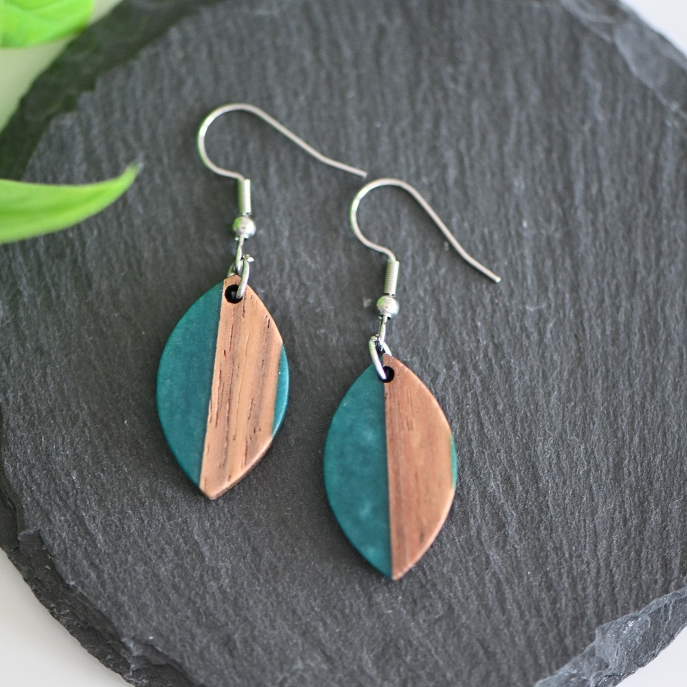 Brand new Wood resin earrings